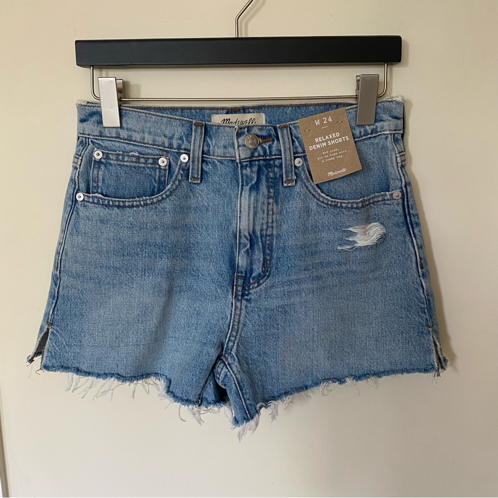 Madewell Relaxed Denim Shorts Side Slit Edition-NWT